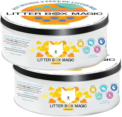 Litter Box Magic Cat Litter Deodorizer Gel, Orange Scent, 16 Oz, Pack of 2 by LitterBoxMagic