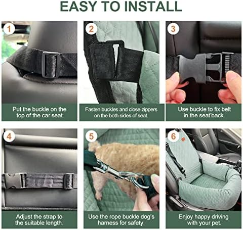 Dog Car Seat for Small Medium Dogs Pet Up to 40 lbs Green - Image 5