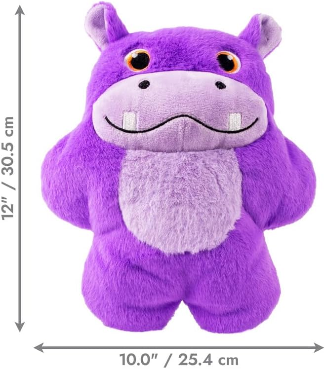 KONG Snuzzles Dog Toy X-Large – Plush Squeaky Dog Toy for Large Breeds – Ultra-Soft, Crinkle Sounds, Durable Interactive Dog Chew Toy for Medium & Large Dogs (Hippo)