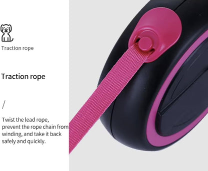 OUTnWILD Retractable Dog Leash, 16 ft Heavy Duty Dog Leash for Large Breeds/Pets Up to 110 lbs, 360° Tangle Free Design with One Touch Quick-Lock Braking System & Anti-Slip Handle. (Pink, L) - Image 6