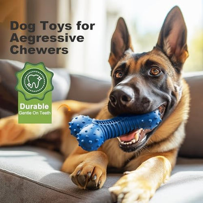 Dog Toys for Aggressive Chewers, Indestructible Chew Toys for Medium Large Dogs,Durable Rubber Dog Bones with Beef Flavor, Tough Dental Toy for Boredom Relief - Image 6