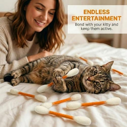 Glaciart One Swabs Cat Toys with Catnip - 6 Pk | Durable for Chew, Cute Cat Toys Interactive Kitty for Boredom, Exercise, & Play | Filled w/Organic Catnip for Anxiety & as Digestive Aid | Gift Idea - Image 5