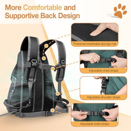 YUDODO Dog Front Carrier Backpack, Top & Side Windows Dog Backpack - Image 5