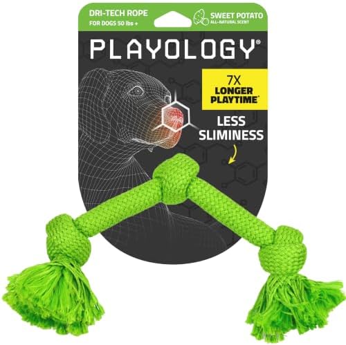 Playology Tug Rope Dog Toys for Large Dogs - Jumbo, Sweet Potato Scent by Playology