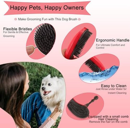 Puppy Brush - Soft Dog Brush (Rose Red) - Image 4