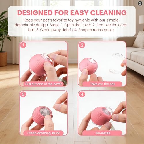 Interactive Cat Toy Ball, Automatic Rolling Toy, 3 Play Modes Rechargeable - Image 6
