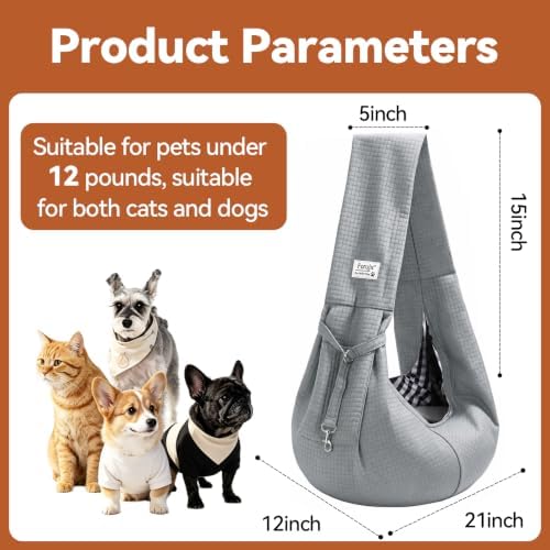 Dog Sling Carrier, Lightweight Breathable Puppy Carrier for Small Dogs&Cats - Image 2