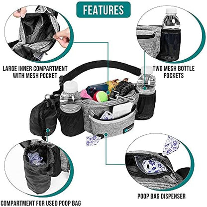 PetAmi Dog Fanny Pack, Treat Pouch for Dog Walking Training, Light Gray - Image 3