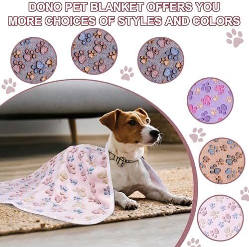 Dono 1 Pack 3 Dog Blankets for Small Dogs, Soft Fluffy Paw Print Pattern Fleece Pet Blanket Warm Sleep Mat, Puppy Kitten Blanket Doggy Mat for Dog Cat Kitten Doggy -23*16in (L(41*31"), Brown Bone) - Image 6