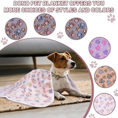 Dono 1 Pack 3 Dog Blankets for Small Dogs, Soft Fluffy Paw Print Pattern Fleece Pet Blanket Warm Sleep Mat, Puppy Kitten Blanket Doggy Mat for Dog Cat Kitten Doggy -23*16in (L(41*31"), Brown Bone) - Image 6