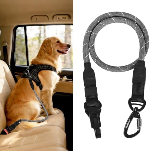 PetBonus Dog Seat Belt for Car, Durable Rope Dog Car Harness for Vehicle by Petbonus