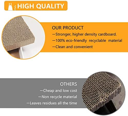 Cardboard Scratcher Pad Scratching post:Smartbean Cat Scratch Pad,Cat Scratching Post with Durable&High Density Cardboard, Indoor Toy for Cat, Double-sided Design For double life (16.5x7.9x1.2 inches) - Image 5