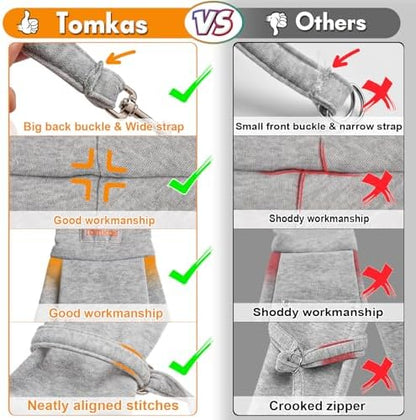 Tomkas Small Dog Cat Sling Carrier Puppy Purse Travel Wrap Soft Crossbody Pet Bag (Gray, M - Classic Pocket & Classic Strap) - Image 4