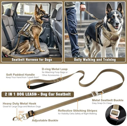 Tactical Dog Harness and Leash Set with 10 Patches for Large Dogs - Image 2