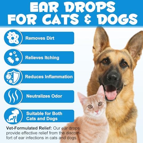 Ear Drops for Dogs & Cat - 1% Hydrocortisone, Itchy Ear Relief - Pet Ear Care Supplies, 2fl oz - Image 5