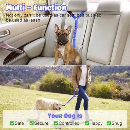 BWOGUE Dog Seat Belt for Car, Headrest Restraint Bungee Lead, Purple - Image 6