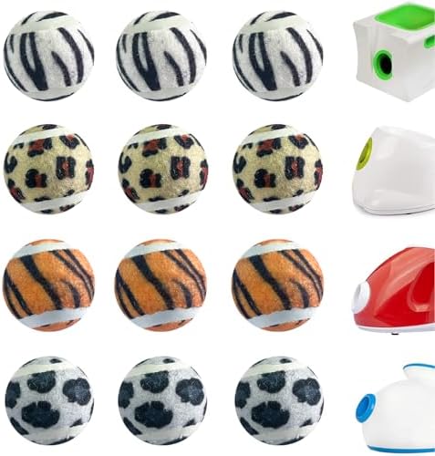 X-Small Dog Tennis Balls Dog Toys Ball 1.5" Pack of 12, Fit Ball Launchers by NICERINCPET