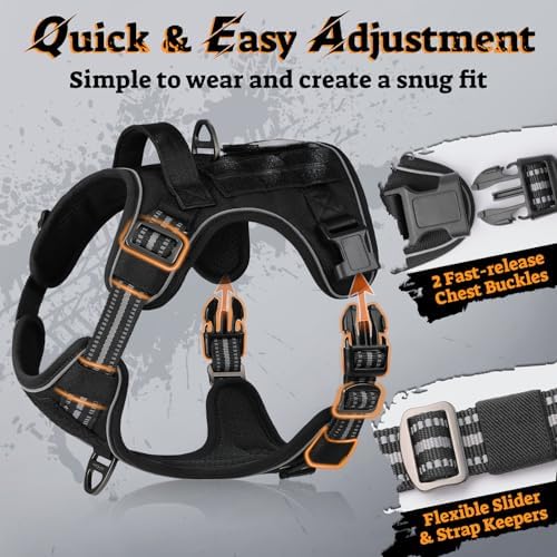 rabbitgoo Tactical Dog Harness for Large Dogs, No Pull Service Pet Vest - Image 2
