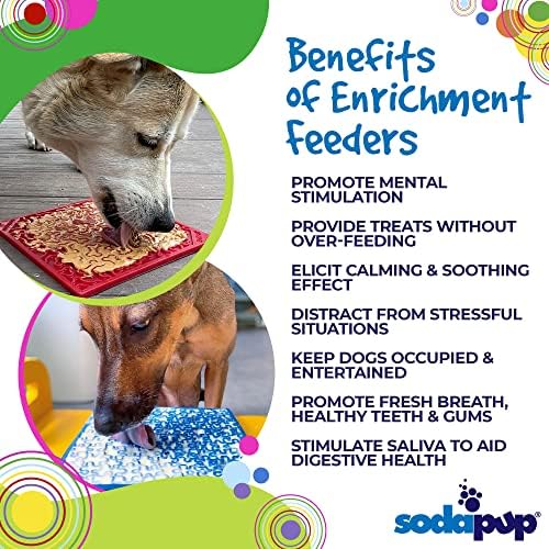 SodaPup Red Bones & Blue Jigsaw eMat Bundle – Durable Lick Mat Feeder Made in USA from Non-Toxic, Pet-Safe, Food Safe Rubber for Avoiding Overfeeding, Digestive Health, Calming, & More - Image 4