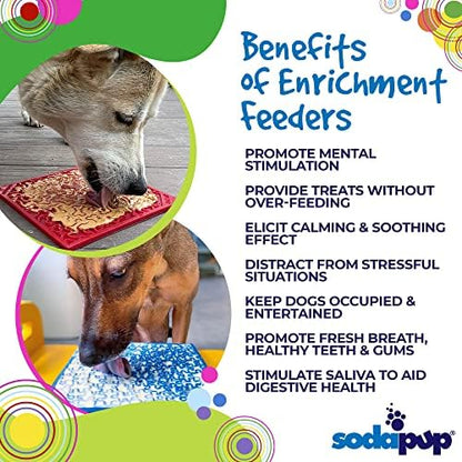 SodaPup Red Bones & Blue Jigsaw eMat Bundle – Durable Lick Mat Feeder Made in USA from Non-Toxic, Pet-Safe, Food Safe Rubber for Avoiding Overfeeding, Digestive Health, Calming, & More - Image 4