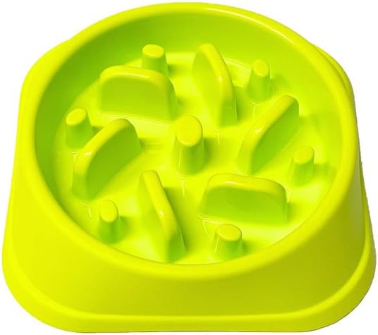 ALPHA DOG SERIES Non-Slip Maze Puzzle Bowl Slow Feeder Interactive Stop Bloat Stop Gas Improve Digestion Dog Bowl for Small and Medium Dogs (Green, Fan)