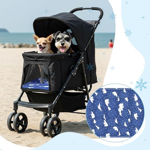 Nuanchu Pet Cooling Mat, Royal Blue Bear, 11.81 x 19.69 Inches, 1 Pcs - Image 3