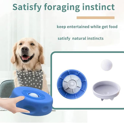 Dog Lick Bowl with Rolling Ball, 2026 Upgraded Slow Feeder Dog Bowls with Anti-Slip Base for Yogurt, Bone Broth, Water, Interactive Lick Toy for Large Medium Small Dogs (Gray)