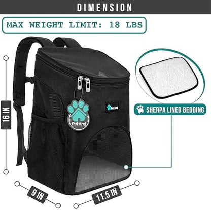 PetAmi Cat Backpack Carrier for Small Dogs and Large Cats, Airline Approved - Image 2