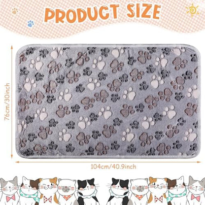 Tatuo 4 Pack Fleece Dog Blanket for Pet,Gray,41 x 30 Inch,Paw - Image 2