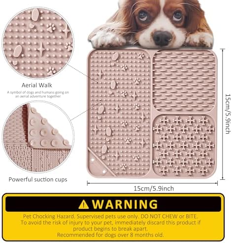 Lick Mat for Dogs Cats 2pcs 5.9" Silicone Slow Feeder - Image 2