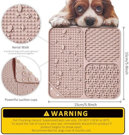 Lick Mat for Dogs Cats 2pcs 5.9" Silicone Slow Feeder - Image 2