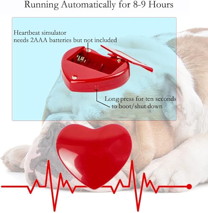 Heartbeat Puppy Toy for Dogs,Pet Anxiety Relief Sleep Aid Calming,Behavioral Training -Crate Training Essential，Black
