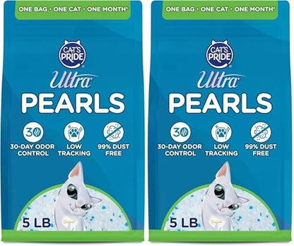 Ultra Pearls Cat Litter - 99.9% Dust Free, Low Tracking, Soft on Paws, Fragrance Free - 5 Lbs., (Pack of 2) by ULTRA
