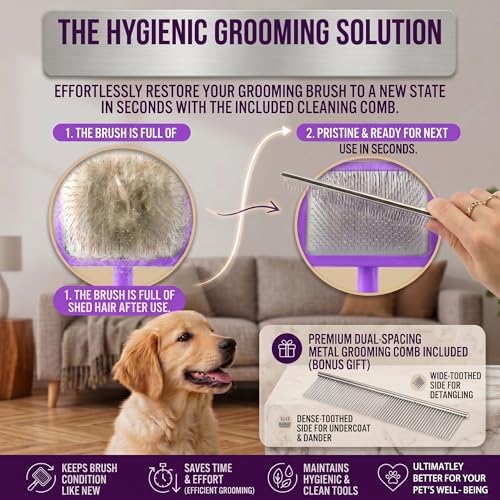 Slicker Brush for Dog, Doodles, Poodles & Long Haired Cats - Image 4