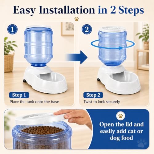 Automatic Dog Feeders - 3 Gallon Capacity Gravity Food Dispenser for Large Dogs and Cats - Image 7