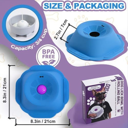 Dog Licking Bowl with Rolling Ball, Lick Toy, Anti Boredom Toys - Image 4