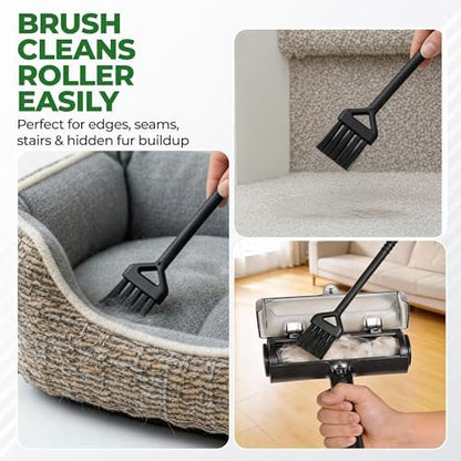 Reusable Pet Hair Remover Roller - 5-Piece Dog & Cat Hair Remover Kit for Couch, Furniture, Carpet, Car Seats & Clothes with Deshedding Glove, Fur Scraper & Cleaning Brush - Image 6