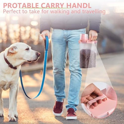 SenseYo 2 Pack 2.5lb Pet Food Storage Container with Measuring Cup, 3L Cat Food Storage Container Dog Food Storage BPA Free for Small Dog, Cat, Bird (Pink) - Image 6