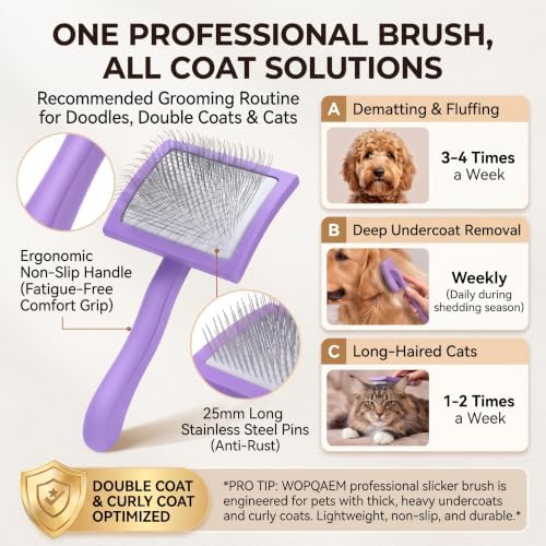 Slicker Brush for Dogs, Doodles, Poodles & Long Haired Cats - Image 5