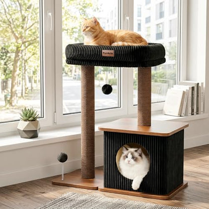 Small Cat Tree for Indoor Kittens, 30" Compact Modern Cat Tower - Image 6