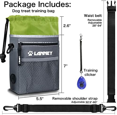 Dog Treat Pouch - 3 Ways to Wear Dog Treat Bag, Dog Training Treat Pouches for Pet Training with Clicker, Shoulder Strap, Adjustable Belt, Poop Bag Dispenser, Easily Carrying Kibble Snacks Pet Toys - Image 2
