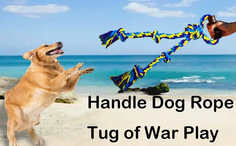 Large Dog Rope Toys for Aggressive Chewers - Pitbull Tug of War, Heavy Duty, Outdoor, Medium to Large Breed Dog Chew Rope with Handle - Image 6