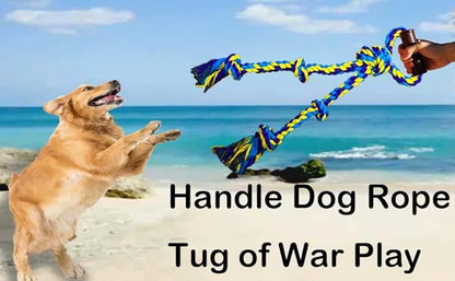 Large Dog Rope Toys for Aggressive Chewers - Pitbull Tug of War, Heavy Duty, Outdoor, Medium to Large Breed Dog Chew Rope with Handle