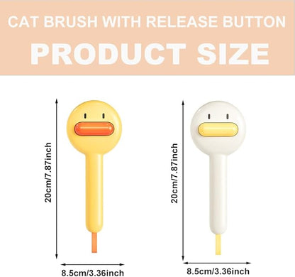 Cat Brush for Short or Long Haired Cats Dogs Rabbits, Cute Pet Brushes with Release Button for Massage and Removes Loose Fur, Dog Hair Brush Cat Grooming Deshedding Brushes