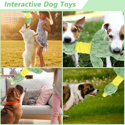 Large Plush Squeaky Dog Toys, Interactive Tug of War Puppy Toys for Indoor Play - Duck Stuffed Dog Toys with Soft Fabric for Small, Medium, and Large Pets - Image 6
