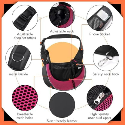 YUDODO Pet Sling Carrier for 2-5 lbs Small Dogs Cat Puppy Crossbody Carrier - Image 4