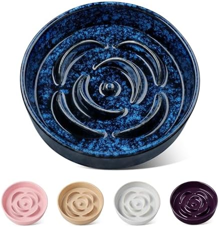 vancasso Slow Feeder Dog Bowl, 0.6 Cup Ceramic Puzzle Dish for Small Breeds by vancasso
