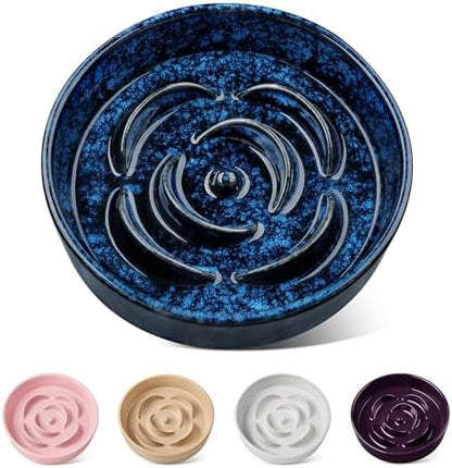 vancasso Slow Feeder Dog Bowl, 0.6 Cup Ceramic Puzzle Dish for Small Breeds by vancasso
