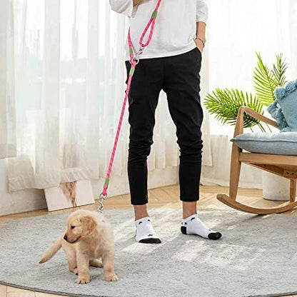 Hands Free Dog Leash Crossbody Dog Running Leash Handsfree Pet Rope for Hiking Training Heavy Duty Reflective Pet Walking Belt (Pink) - Image 5