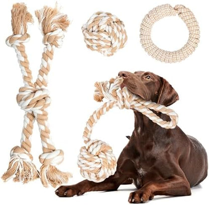 Fida Heavy Duty Dog Rope Toys for Medium Large Dogs, Chew Tug Toys, 4 Pack by Fida